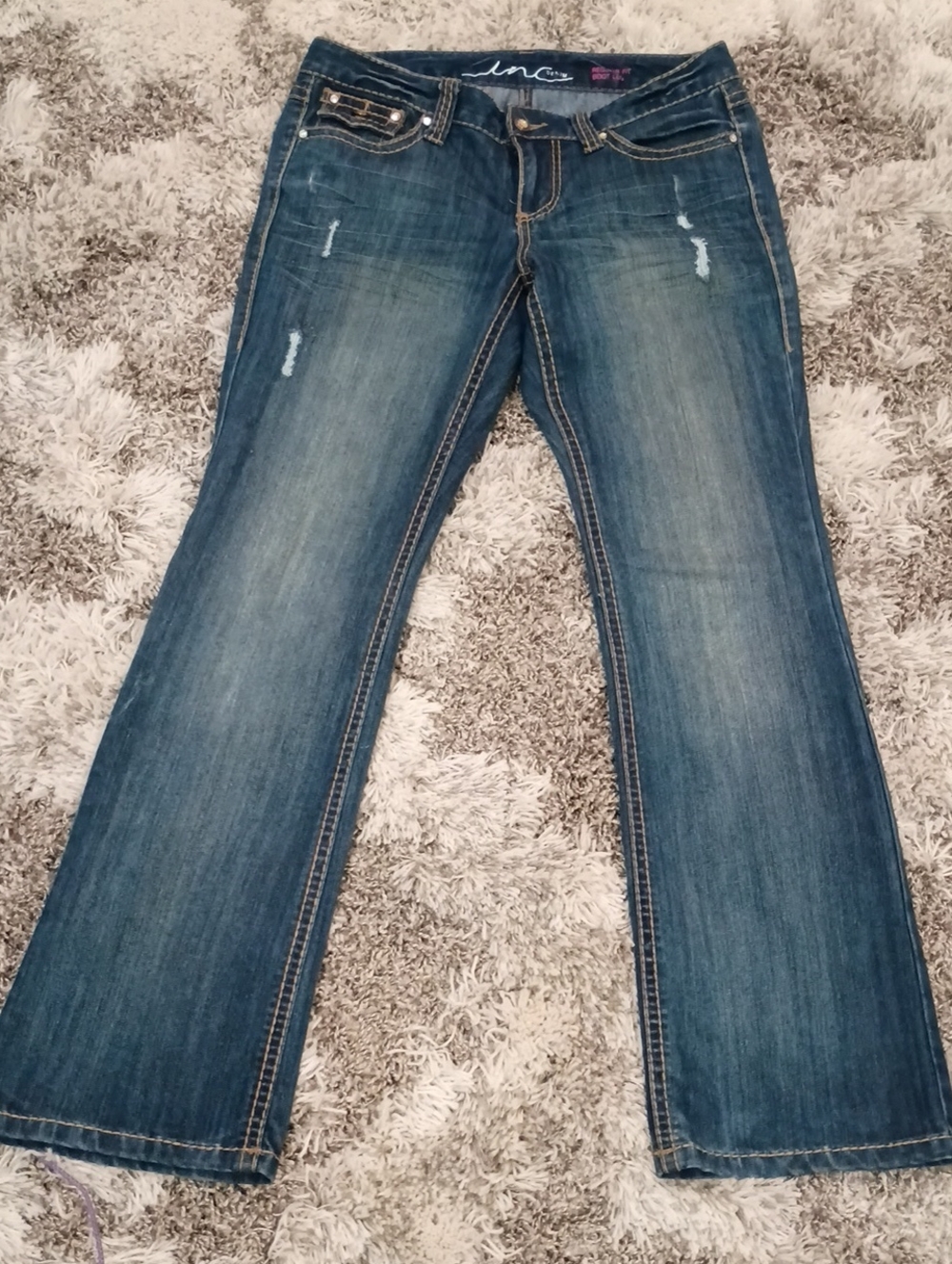 INC International Concepts Women's Faded Blue Flare Jeans